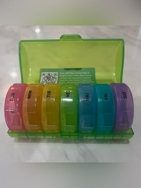Large Weekly Rainbow Pill Organizer - 2x/day 7 Day Portable Case
